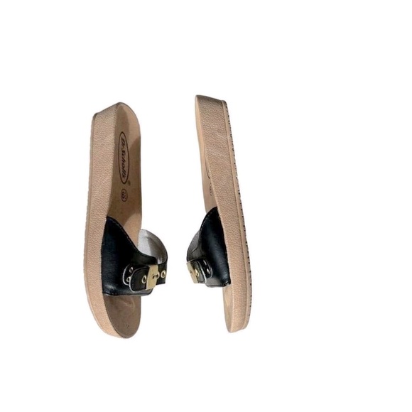 DR SCHOLLS New Sandals Slip On Slide Clog Shoe Black Buckle 6.5 - Picture 3 of 7